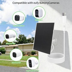 Lightweight 360° Adjustable Solar Panel with 9.8ft Cable for Easy Outdoor Use