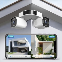 Dual Lens Outdoor Cameras 2.5K/5MP House Cameras Wired Plug-in | Wireless WiF…