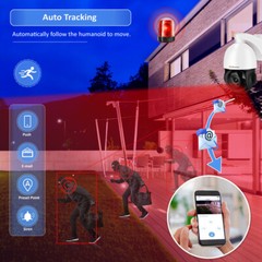 Jennov 4K 8MP 30X Zoom PoE Security Camera PTZ Auto Tracking Outdoor 2-Way Audio