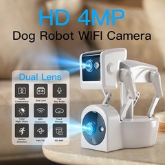 4MP 2K Wireless Dog Robot Camera Indoor Dual Lens WiFi 1080P HD PTZ Night Vision