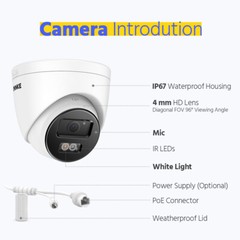ANNKE 4K POE Security IP Camera Audio AC800 Outdoor Color Night Human Detection