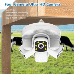 4 Lens 4K HD WiFi Security IP Camera Outdoor Home Night Vision CCTV PTZ icam365