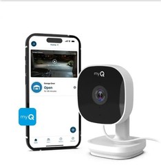 myQ – Smart Garage Security Camera – HD 1080p – Indoor Wi-Fi – White OPEN BOX..