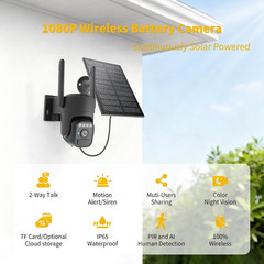 Solar Camera Outdoor Wireless, 360° Wi-Fi Home Security Cameras | 5200Mah Batter