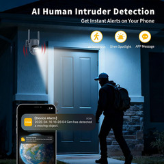 Solar Camera Outdoor Wireless, 360° Wi-Fi Home Security Cameras | 5200Mah Batter