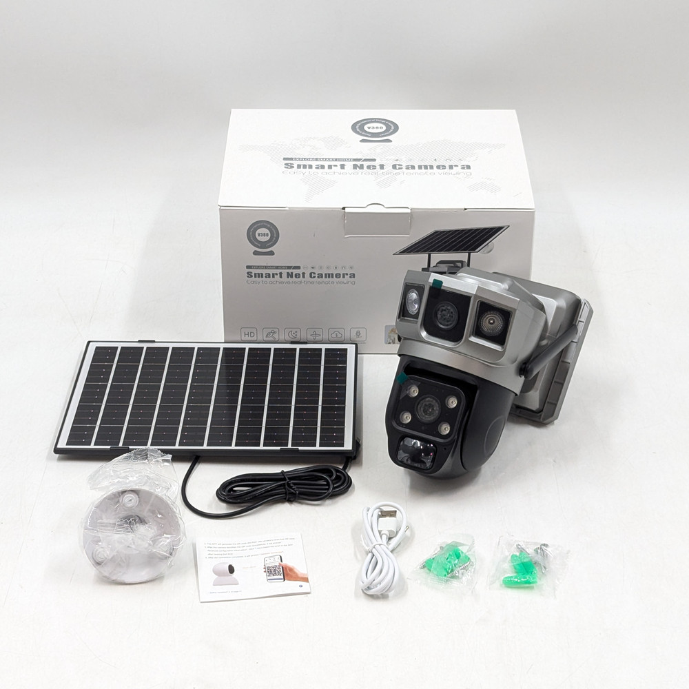 V380 Q4 WiFi Smart Camera | Outdoor | Solar Panel (V380PRO) | Gray/Black