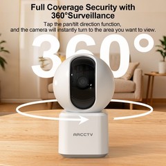 ARCCTV Indoor Cameras 2K HD Security Camera Color Night Vision Pet/Baby Monitor