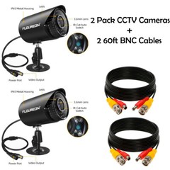 2/4 PACK CCTV Security Cameras 720P Outdoor/Indoor With/Without BNC Cables