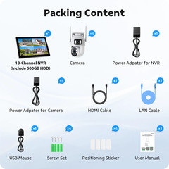 5G WiFi Wireless CCTV Camera System Home Security Outdoor 2 Way Audio 10″ NVR US