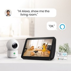 Aosu 2K Security Camera Indoor Smart Motion Tracking,works with Alexa 2 Pack