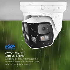 4K 8MP Dual Lens POE IP Camera 180° Panoramic Color Night Vision Metal Housing