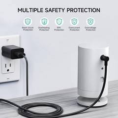 OLAIKE Indoor/Outdoor Power Adapter for Ring Stick Up Cam Black(5m/16ft)