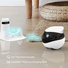 SE Familybot Home Camera Robot: 1080P Movable Pet Camera Indoor, Battery-Operate