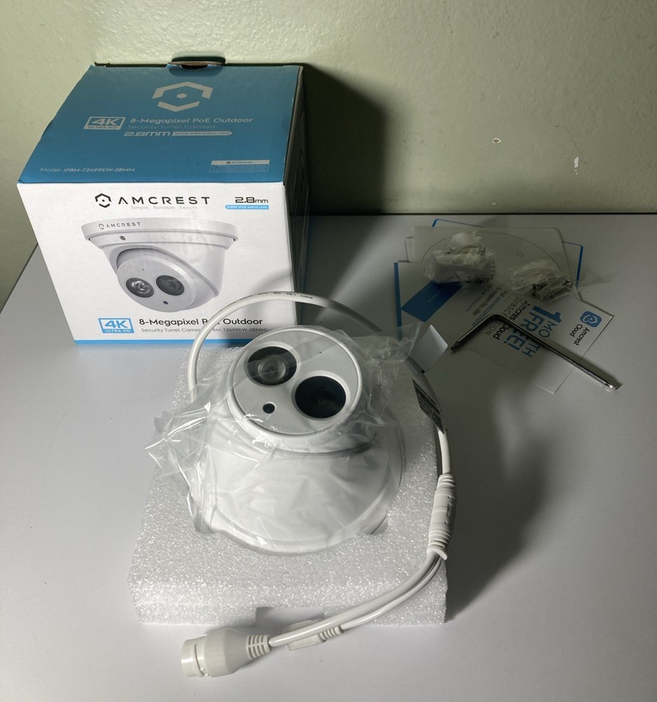 Amcrest 8-Megapixel PoE Outdoor Security UltraHD 8M 4K Turret Camera 2.8mm
