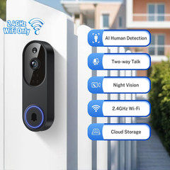 1080P Wireless Wi-Fi Video Doorbell Camera with Two Way Audio, Night Vision, Clo