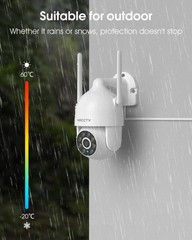 2.5K HD Security Cameras Outdoor Plug-in, 360°Pan-Tilt View, 2 Pack