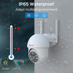ANRAN Outdoor Solar Wireless Security Camera 3MP Wifi CCTV 360° PTZ 2 Way Audio