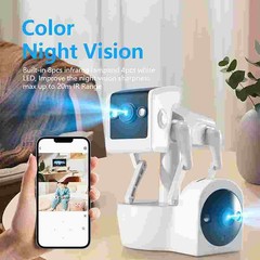 4MP Robot Dog Camera Home Security System Dog Pet Camera w/ Night Vision Motion
