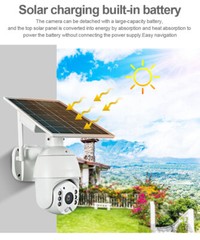 24/7 Solar Powered 4G Security 128GB Flood Light LED PTZ Home Camera Outdoor
