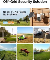 4G LTE Cellular Security Camera No WiFi Solar Outdoor Night Vision With SIM Card