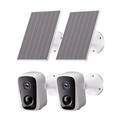 2PCS 4MP Solar Wifi Security Camera Wireless 2-Way Audio Color Night Vision IP66