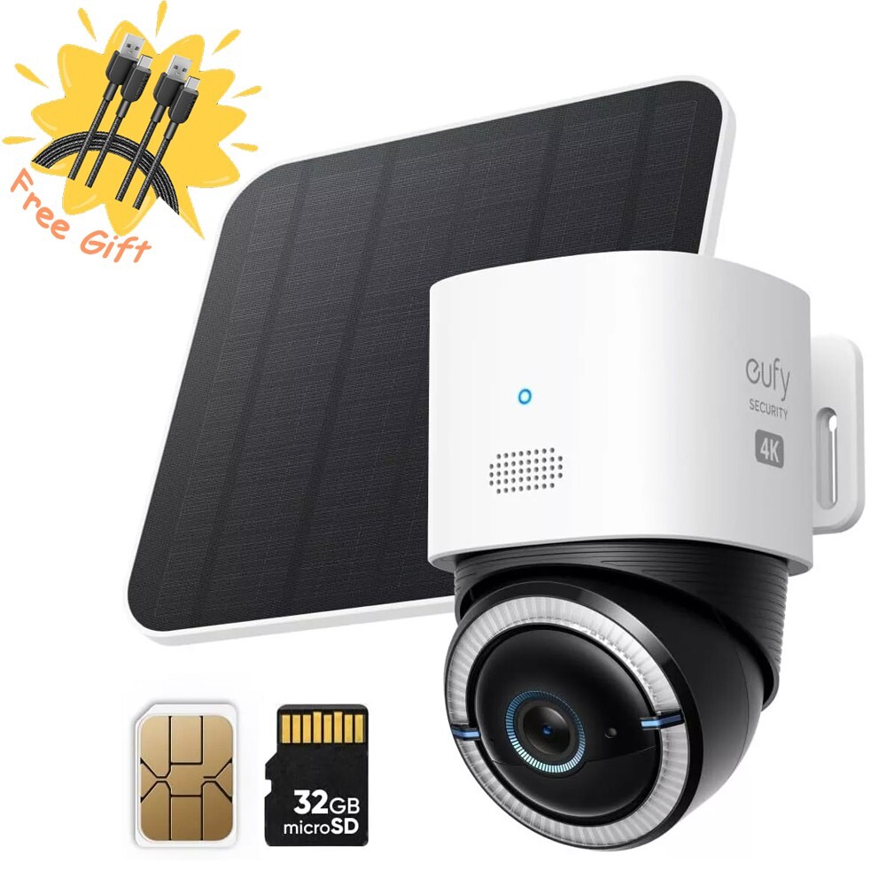 eufy Security 4G LTE Cam S330 4K Cellular Solar Wireless Security Cameras|Refurb