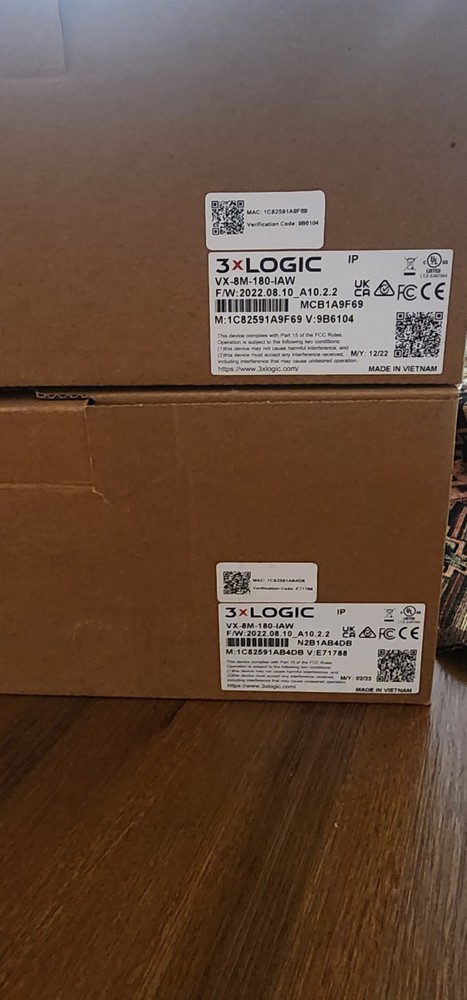 Set of 2 NEW 3xLogic VX-8M-180-IAW Indoor/Outdoor Camera
