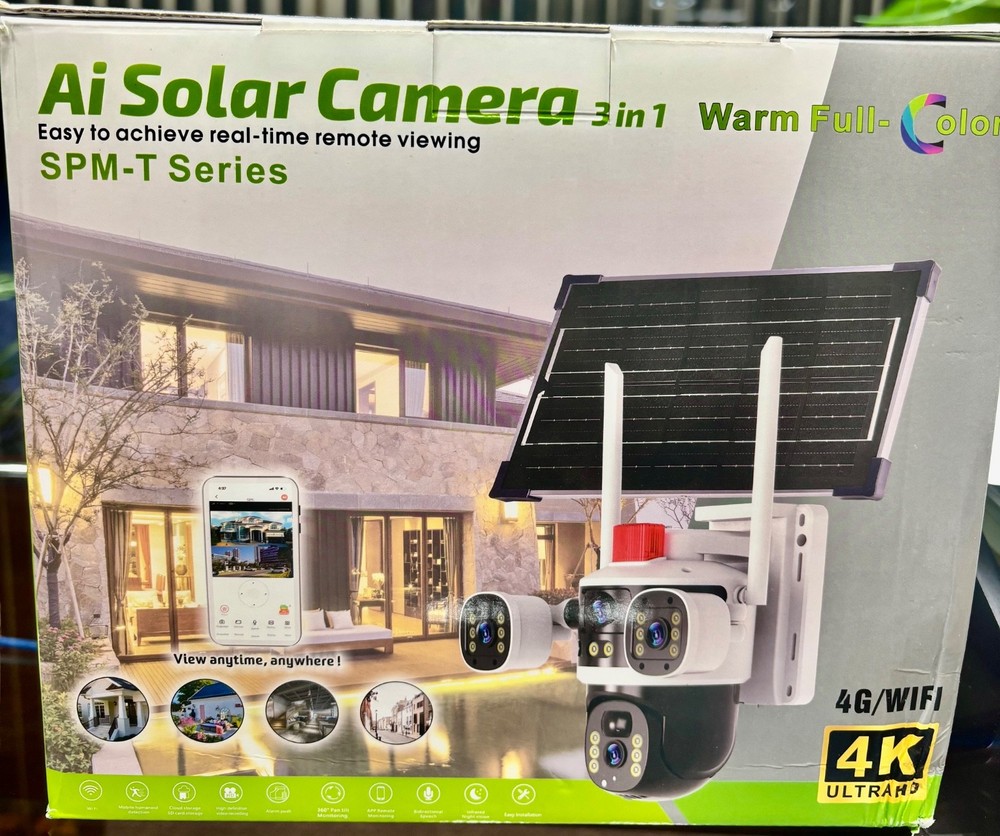 4k- 3 in 1 AI Solar camera wifi