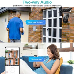 2/4PCS Solar Security Camera PTZ 4MP WIFI CCTV Video Surveillance 64G SD Card