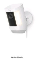 Ring Spotlight Cam Pro Wi-Fi Wired Plug-In Outdoor Security Video Camera – White