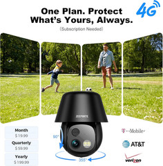 4G LTE Cellular Solar Security Cameras Wireless Outdoor, No WiFi Ultra Solar Pan