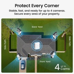 AOSU Solar Security Cameras Outdoor Wireless, 4 Cam-Kit, 2K Color Night Vision