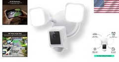 Weather-Resistant Floodlight Camera v2 with 24/7 Recording & Alexa Support