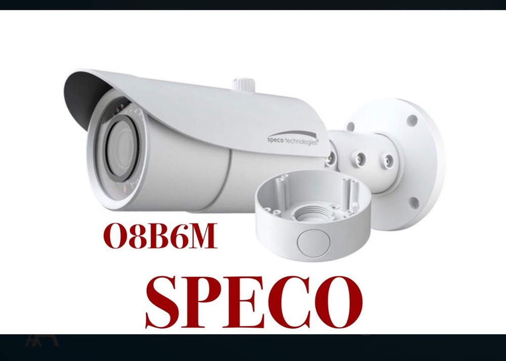 SPECO O8B6M 8MP 4K Network IR Outdoor Bullet Camera 3.3-12mm Auto Focus Lens NEW