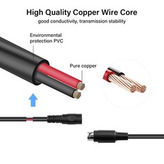 PNGKNYOCN 25CM 4 Pin DIN to 5.5 X 2.5mm DC Power Short Cable for CCTV Black