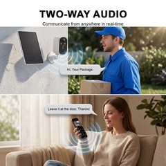 2PCS 4MP Wireless Security Camera 2K WiFi Solar Battery Power Camera Outdoor