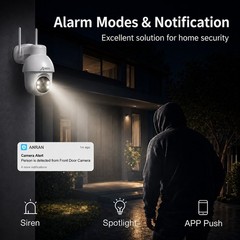 ANRAN Wireless Solar Security Camera System 360° PTZ 5MP WIFI Outdoor Audio Cams