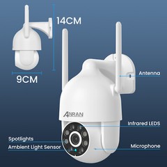 ANRAN Outdoor Security Camera System Wireless Home Night Vision 2TB 8CH 5MP NVR