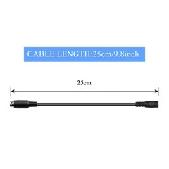PNGKNYOCN 25CM 4 Pin DIN to 5.5 X 2.5mm DC Power Short Cable for CCTV Black