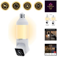 Dimmable LED Bulb Camera with 24/7 Recording and AI Motion Detection Technology