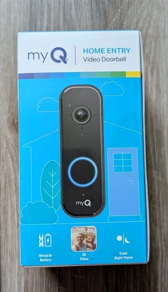 Chamberlain myQ Video Doorbell | 2K Camera, Battery/Wired, Color Night Vision