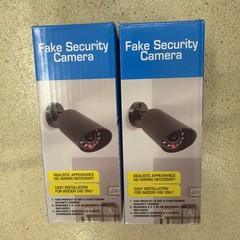 Dummy Security Camera X2 New In Box Black Battery Operated Fake Decoy Cameras