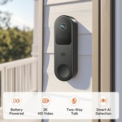 2K HD Battery Doorbell Camera Wireless with Ring Chime, Smart Video Doorbell …