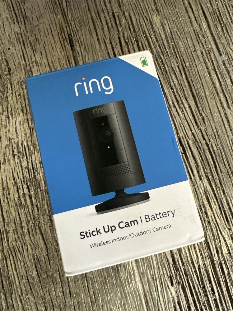 Ring Stick Up Cam Rechargeable Battery Black Indoor Outdoor Wireless camera