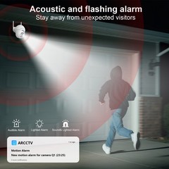 ARCCTV 4MP WiFi6 Wireless Outdoor Security Camera Solar Battery Powered PTZ Cam