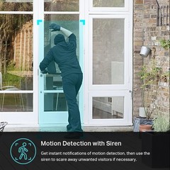 2K+ Wired Security Camera Person/Motion Detection 24/7 Recording 2-Way Audio
