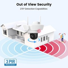 Motion Detecting 360-Degree Indoor/Outdoor Wi-Fi Home Security Camera with Light