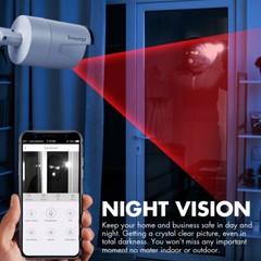 3MP Wireless Security Camera System 10CH NVR Motion Detection, 24/7 Recording