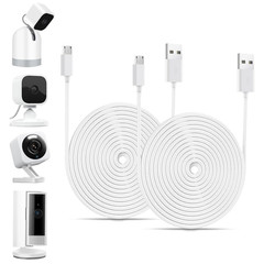 16 FT Camera Charger Extension Cable Compatible with Ring Indoor Cam (2Nd Gen),