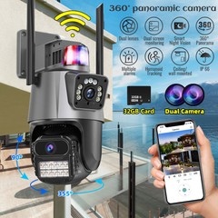 4K PTZ Security Camera Wifi Dual Lens 5X Zoom Outdoor 4MP IP Night Vision Camera